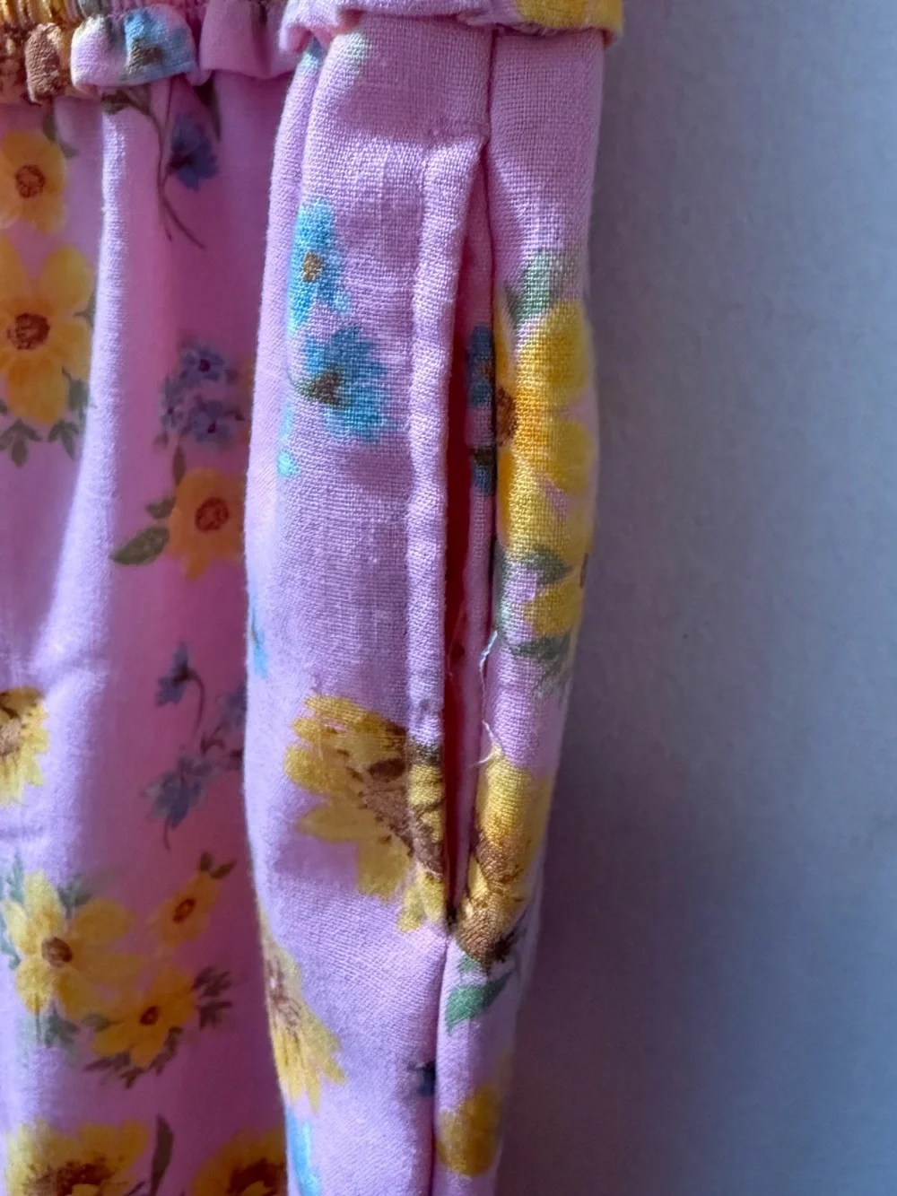 Old Navy Pink Jumpsuit with Yellow Flowers